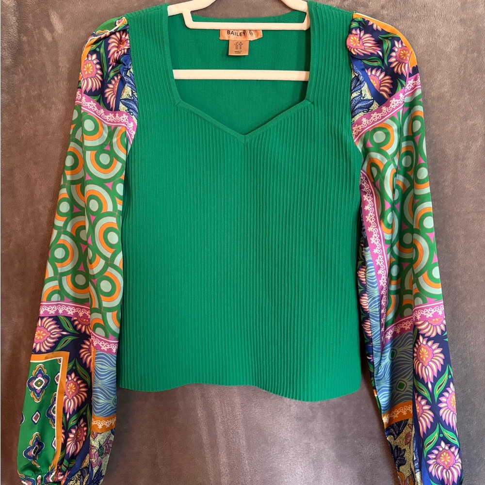 Bailey 44 Green and Multicolor Blouse